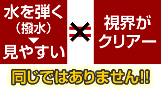 水を弾く≠視界がクリヤー