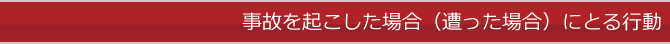 事故を起こした場合（遭った場合）にとる行動
